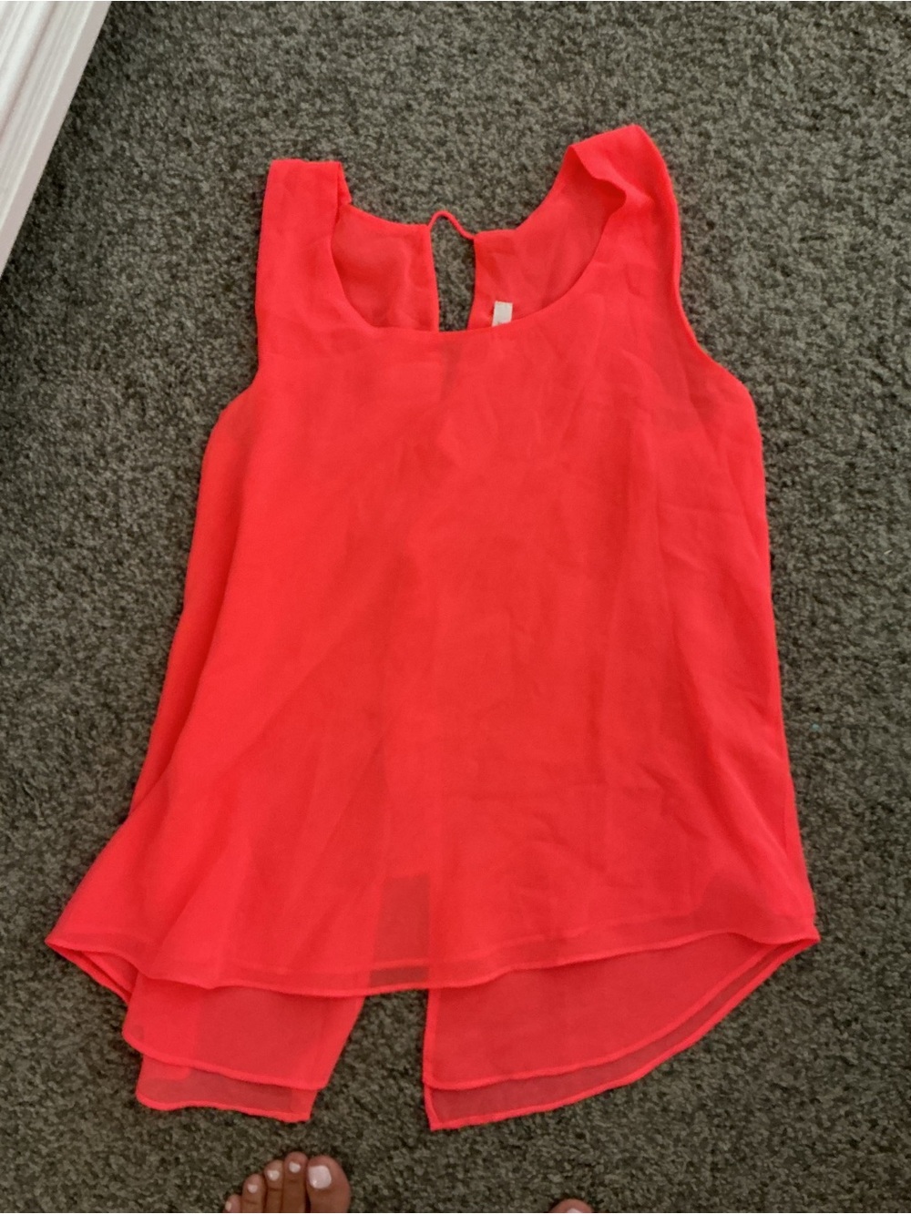 mine Coral Layered Chiffon Camisole